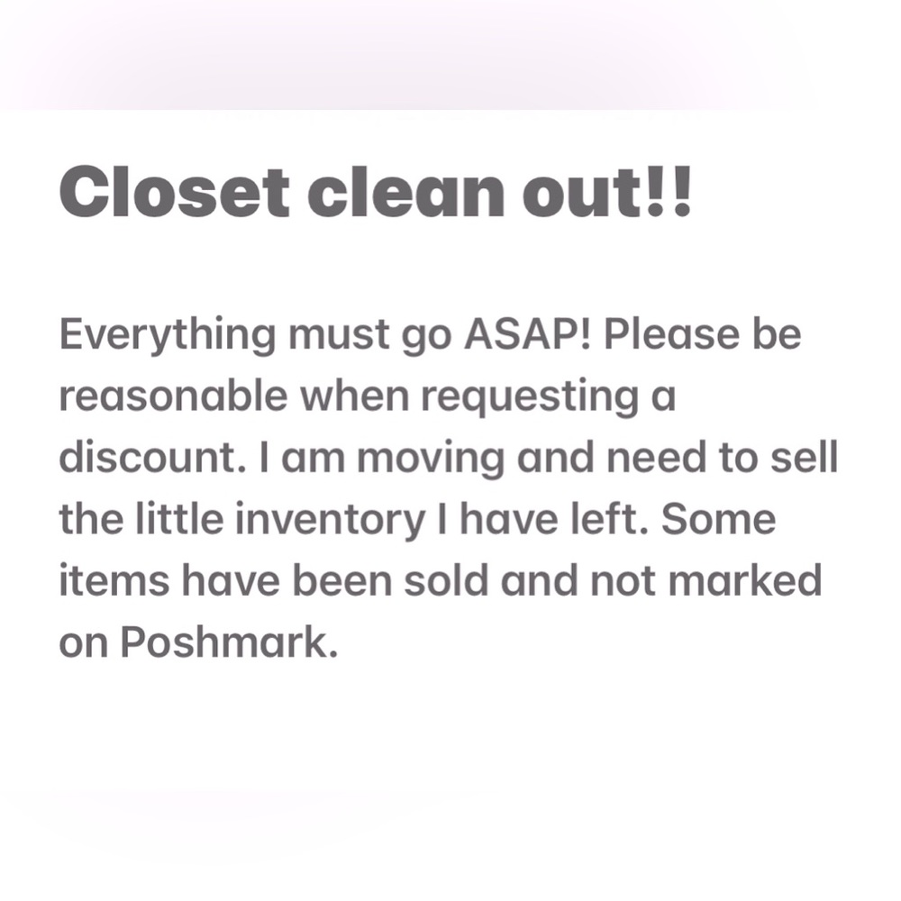 Clearance sale